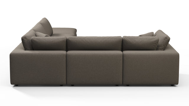 Sky - Sky Sectional Sofa, Five Seater, Left Corner, Coffee Brushed Weave