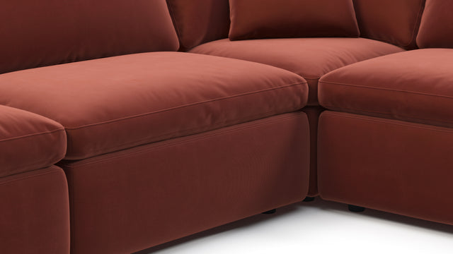 Sky - Sky Sectional Sofa, Five Seater, Left Corner, Cinnamon Velvet