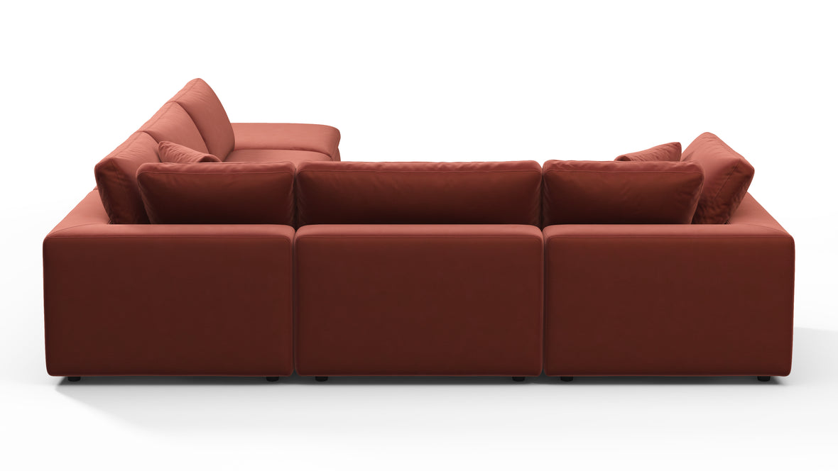 Sky - Sky Sectional Sofa, Five Seater, Left Corner, Cinnamon Velvet