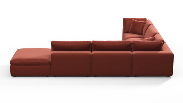 Sky - Sky Sectional Sofa, Five Seater, Left Corner, Cinnamon Velvet