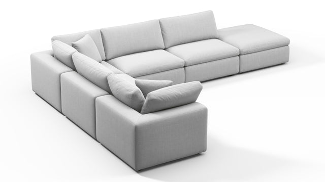 Sky - Sky Sectional Sofa, Five Seater, Left Corner, Dove Linen