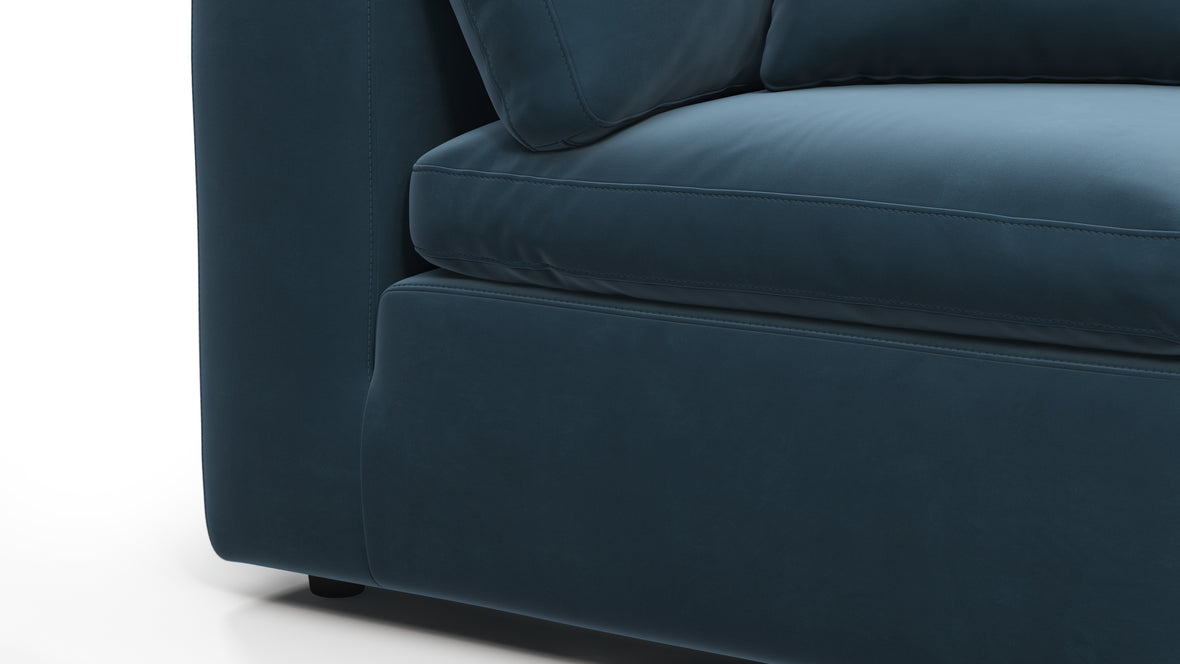 Sky - Sky Sectional Sofa, Five Seater, Left Corner, Prussian Blue Luxe Velvet