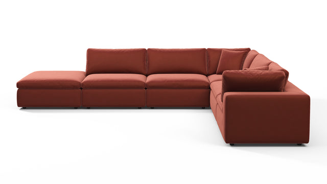 Sky - Sky Sectional Sofa, Five Seater, Right Corner, Cinnamon Velvet