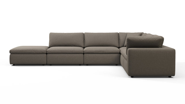 Sky - Sky Sectional Sofa, Five Seater, Right Corner, Coffee Brushed Weave