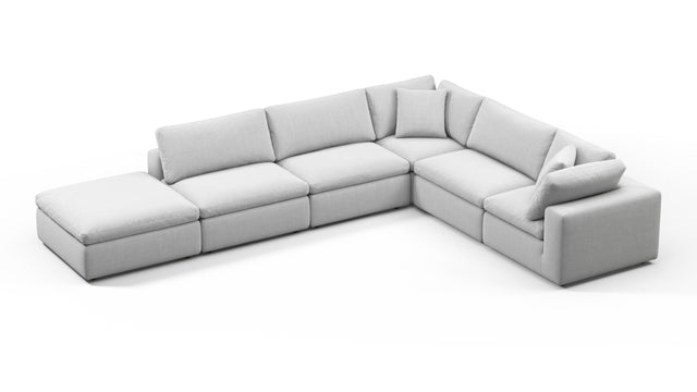 Sky - Sky Sectional Sofa, Five Seater, Right Corner, Dove Linen