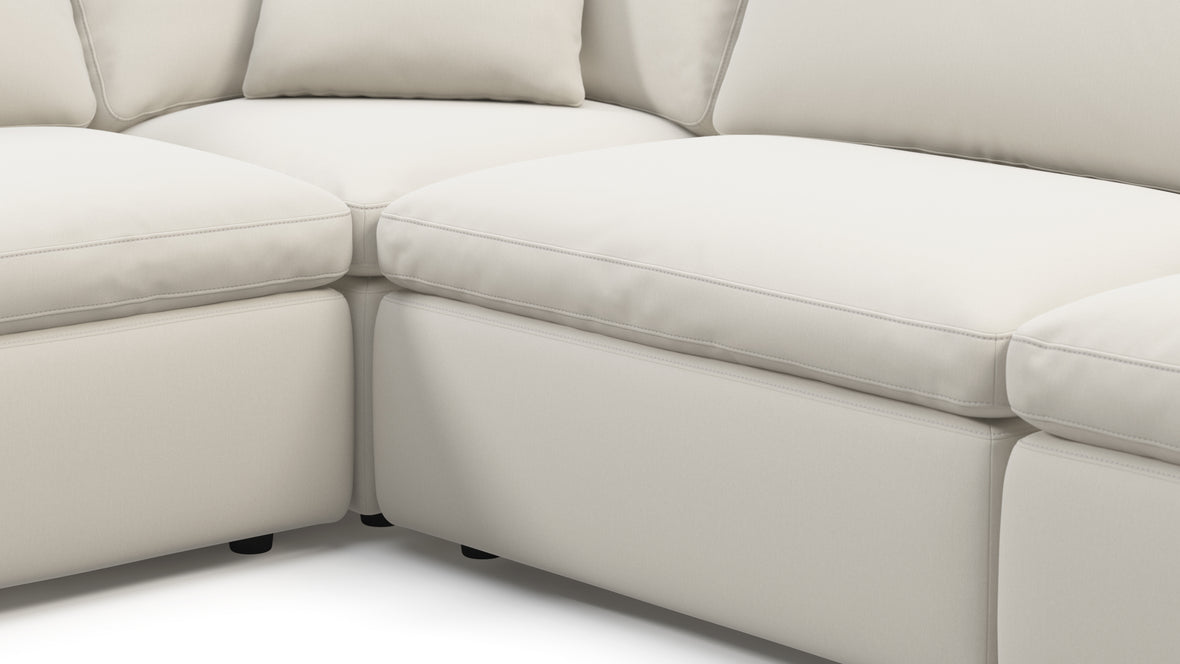 Sky - Sky Sectional Sofa, Five Seater, Right Corner, Oatmeal Brushed Weave