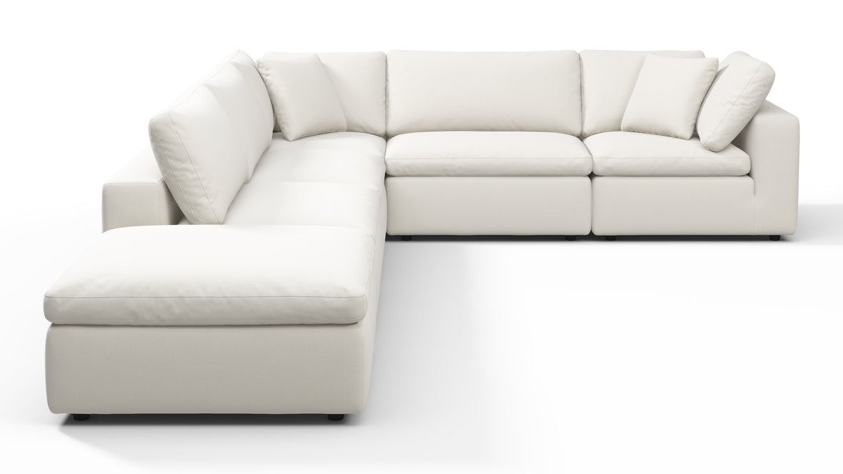 Sky - Sky Sectional Sofa, Five Seater, Right Corner, Oatmeal Brushed Weave