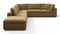 Sky - Sky Sectional Sofa, Five Seater, Right Corner, Old Gold Velvet