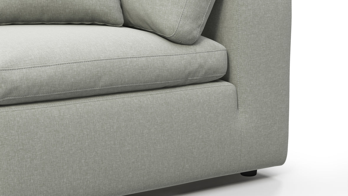 Sky - Sky Sectional Sofa, Five Seater, Right Corner, Soft Gray Brushed Weave