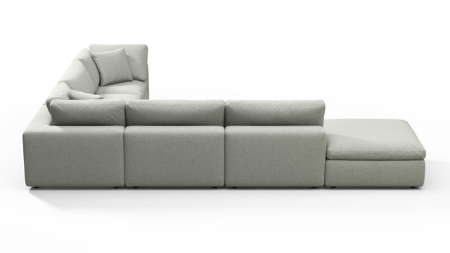 Sky - Sky Sectional Sofa, Five Seater, Right Corner, Soft Gray Brushed Weave