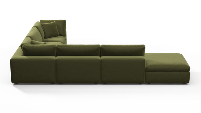 Sky - Sky Sectional Sofa, Five Seater, Right Corner, Spruce Luxe Velvet