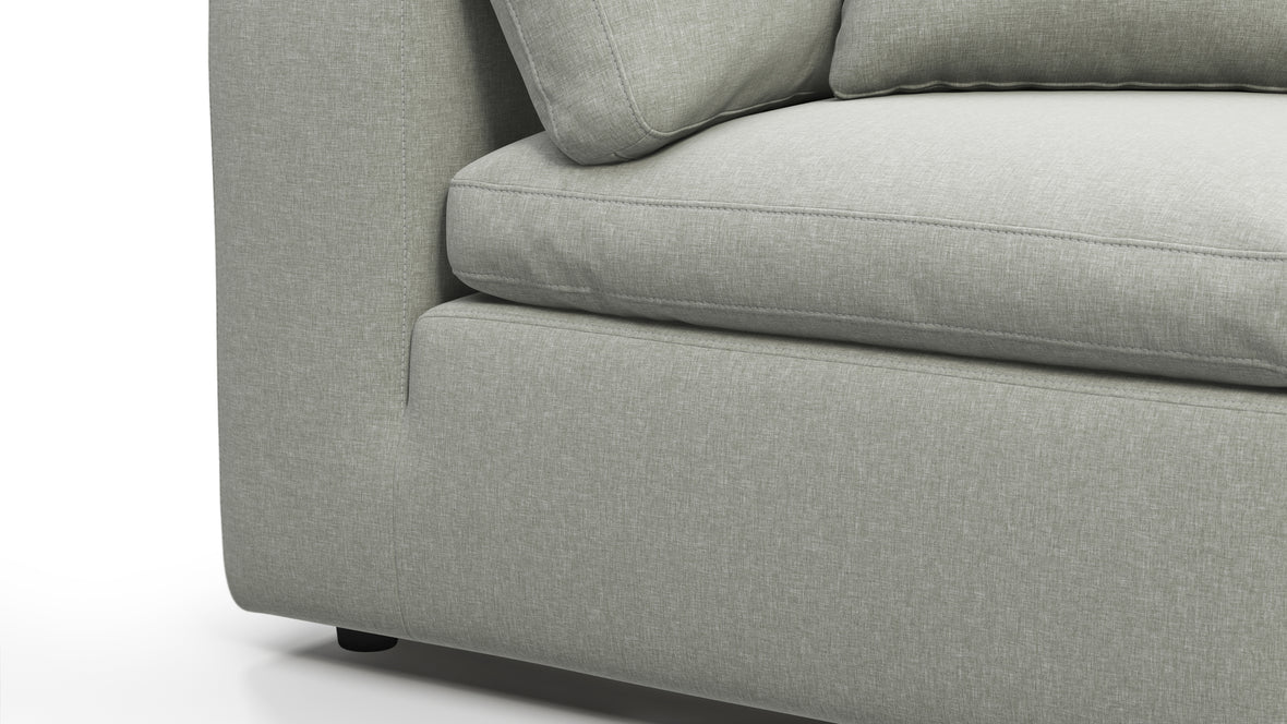 Sky - Sky Sectional Sofa, Five Seater, Left Corner, Soft Gray Brushed Weave