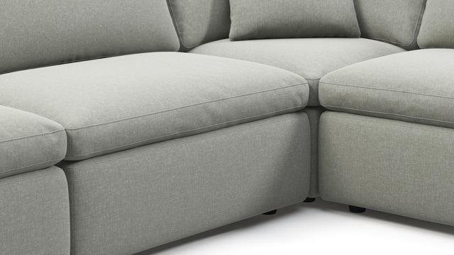 Sky - Sky Sectional Sofa, Five Seater, Left Corner, Soft Gray Brushed Weave