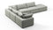 Sky - Sky Sectional Sofa, Five Seater, Left Corner, Soft Gray Brushed Weave