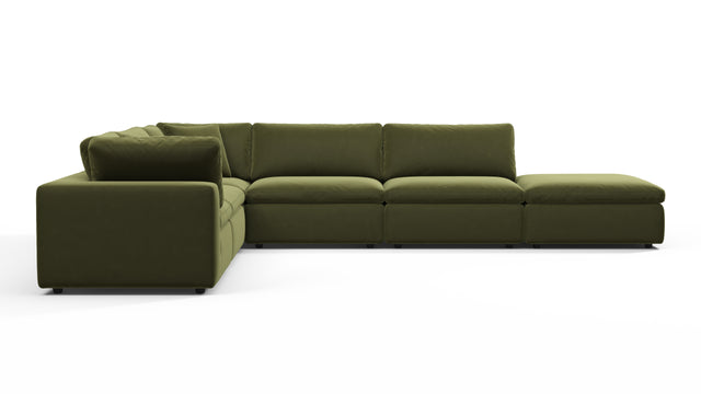 Sky - Sky Sectional Sofa, Five Seater, Left Corner, Spruce Luxe Velvet