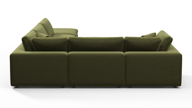 Sky - Sky Sectional Sofa, Five Seater, Left Corner, Spruce Luxe Velvet