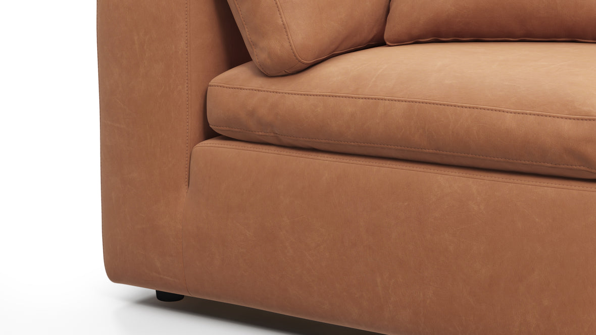 Sky - Sky Sectional Sofa, Five Seater, Left Corner, Tan Vegan Leather