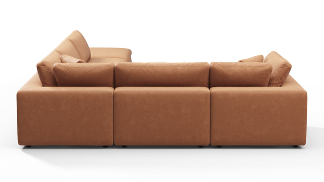 Sky - Sky Sectional Sofa, Five Seater, Left Corner, Tan Vegan Leather