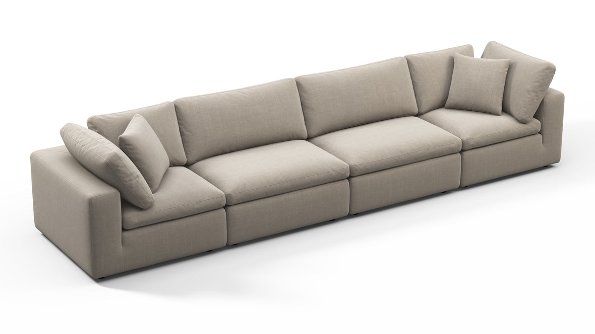 Sky - Sky Sectional Sofa, Four Seater, Beige Linen