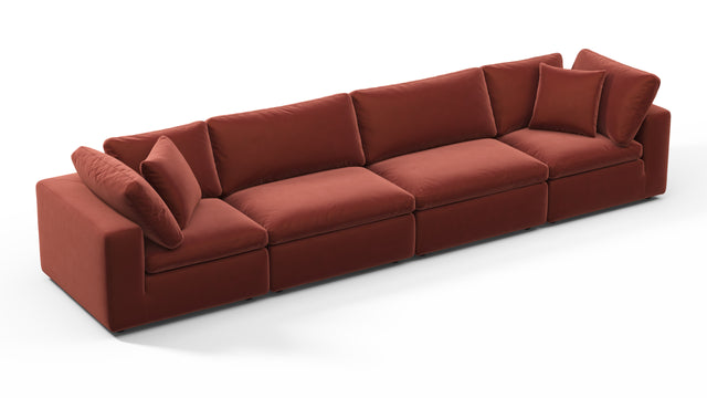 Sky - Sky Sectional Sofa, Four Seater, Cinnamon Velvet