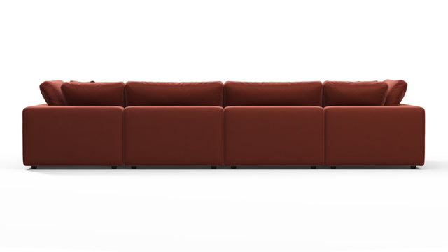 Sky - Sky Sectional Sofa, Four Seater, Cinnamon Velvet