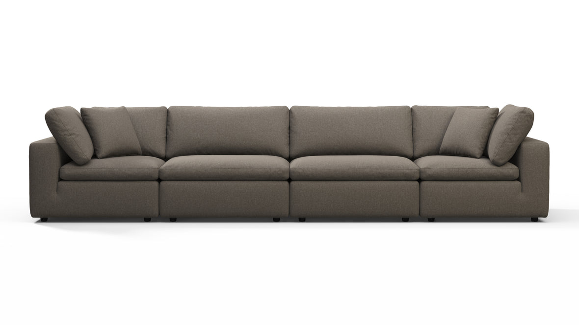 Sky - Sky Sectional Sofa, Four Seater, Coffee Brushed Weave