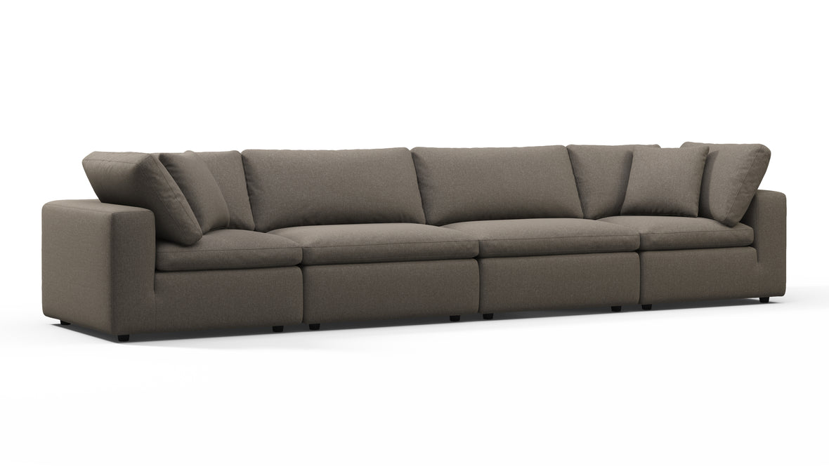 Sky - Sky Sectional Sofa, Four Seater, Coffee Brushed Weave