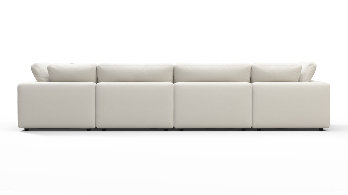 Sky - Sky Sectional Sofa, Four Seater, Oatmeal Brushed Weave