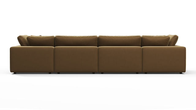 Sky - Sky Sectional Sofa, Four Seater, Old Gold Velvet