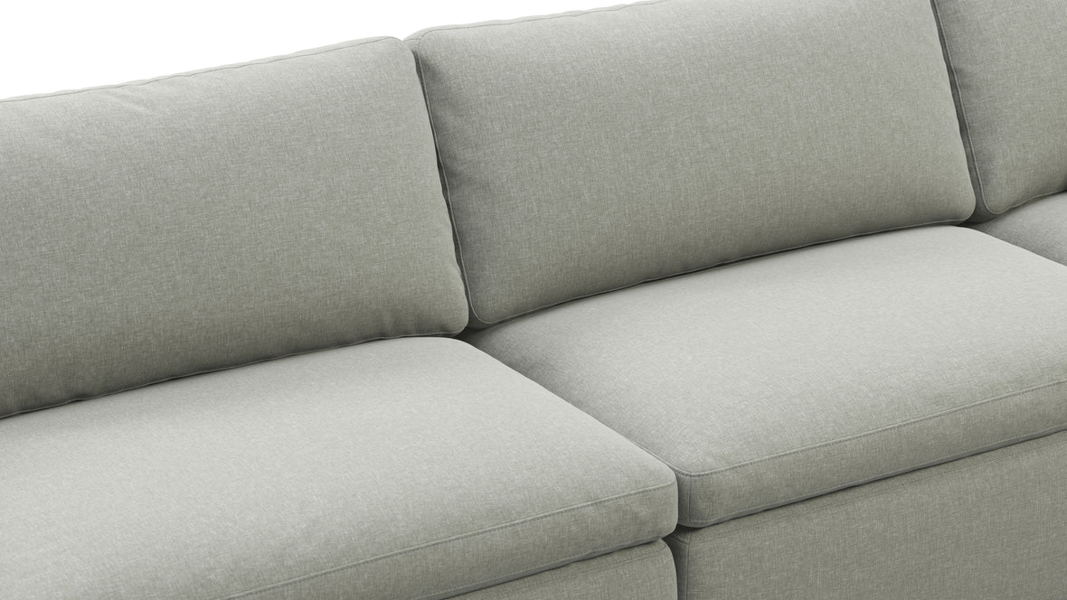 Sky - Sky Sectional Sofa, Four Seater, Soft Gray Brushed Weave