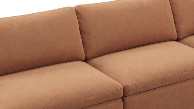 Sky - Sky Sectional Sofa, Four Seater, Tan Vegan Leather