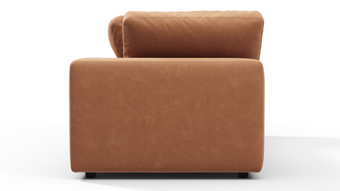 Sky - Sky Sectional Sofa, Four Seater, Tan Vegan Leather