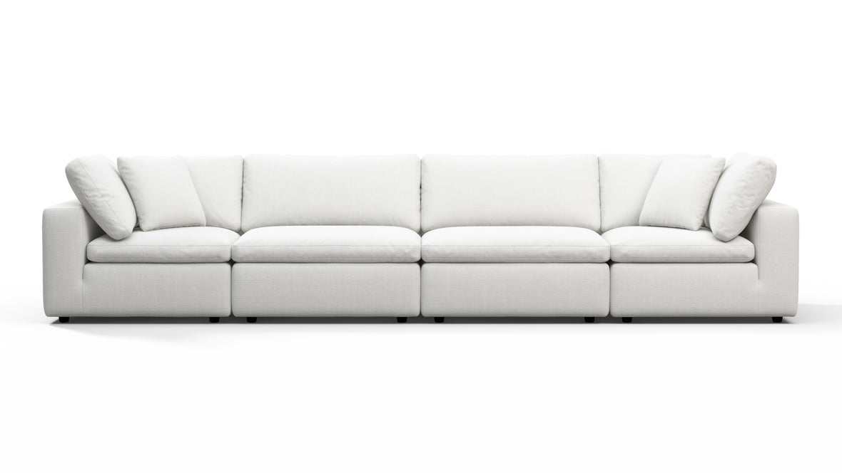 Sky - Sky Sectional Sofa, Four Seater, White Linen