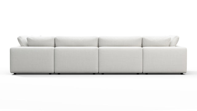 Sky - Sky Sectional Sofa, Four Seater, White Linen