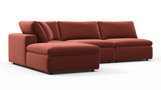 Sky - Sky Sectional Sofa, Three Seater, Left Chaise, Cinnamon Velvet