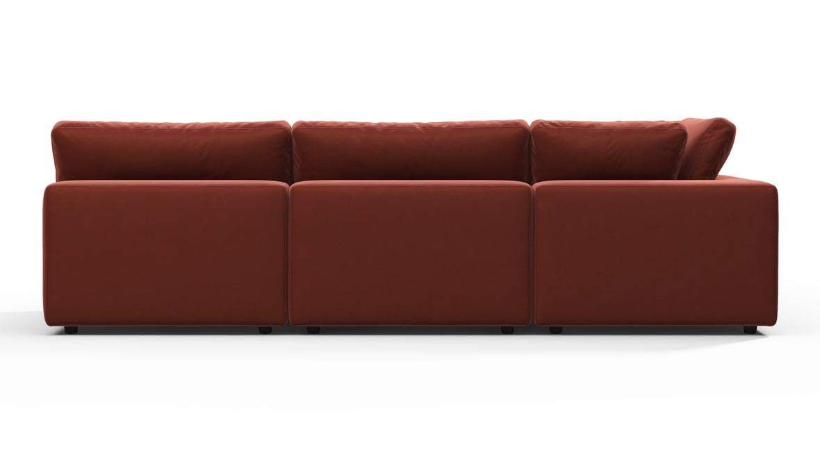 Sky - Sky Sectional Sofa, Three Seater, Left Chaise, Cinnamon Velvet