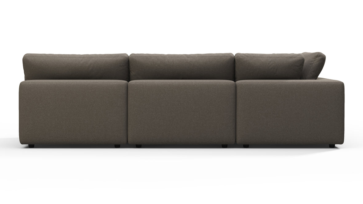 Sky - Sky Sectional Sofa, Three Seater, Left Chaise, Coffee Brushed Weave