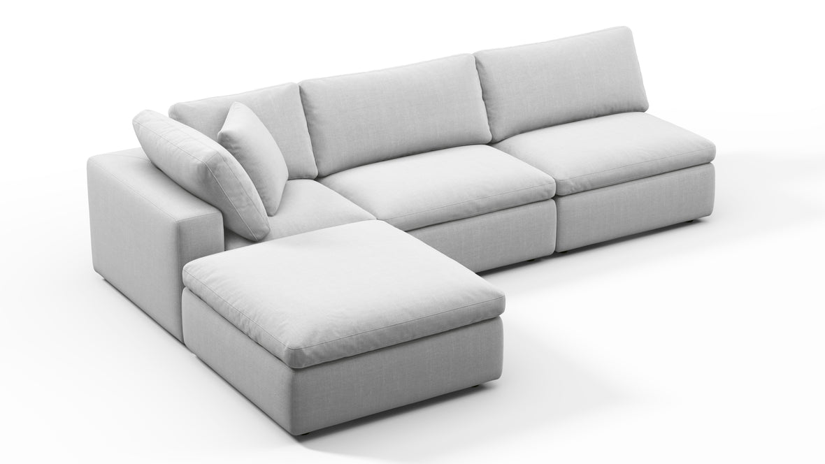 Sky - Sky Sectional Sofa, Three Seater, Left Chaise, Dove Linen