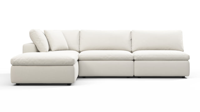 Sky - Sky Sectional Sofa, Three Seater, Left Chaise, Oatmeal Brushed Weave