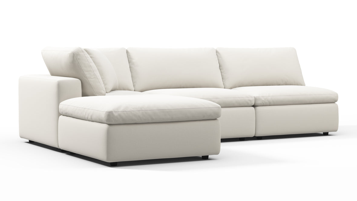 Sky - Sky Sectional Sofa, Three Seater, Left Chaise, Oatmeal Brushed Weave