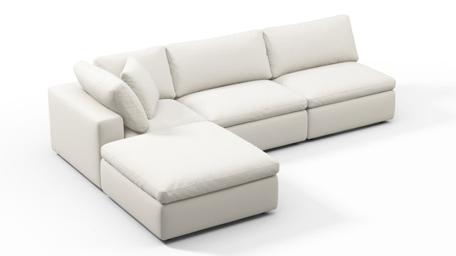 Sky - Sky Sectional Sofa, Three Seater, Left Chaise, Oatmeal Brushed Weave