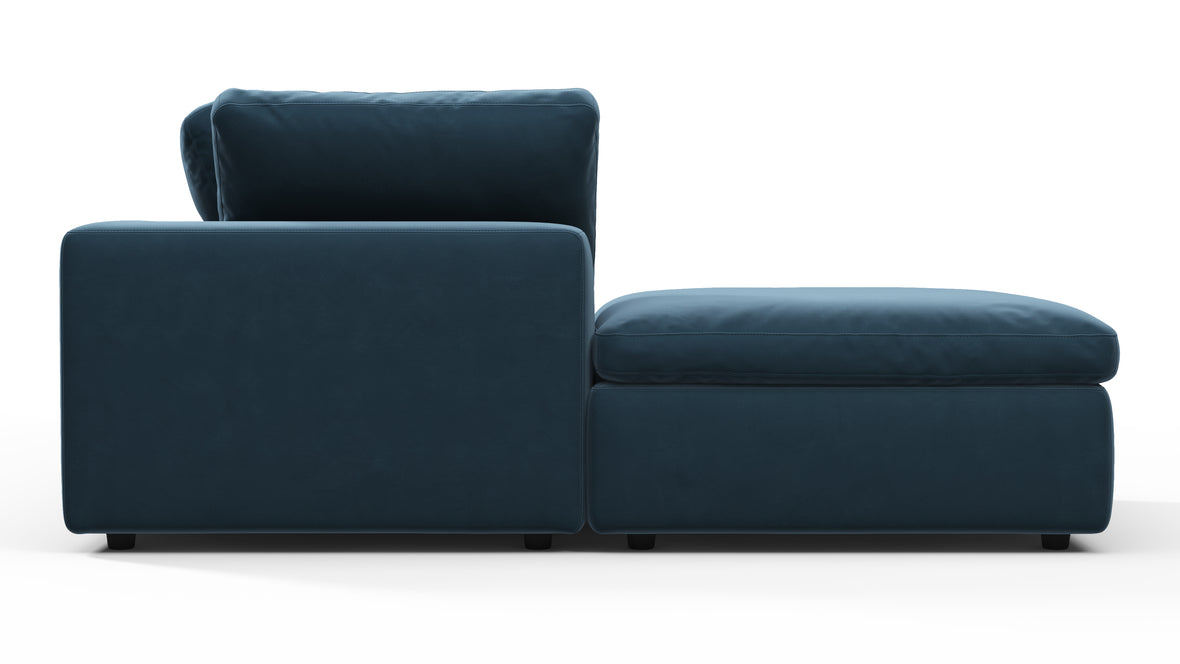 Sky - Sky Sectional Sofa, Three Seater, Left Chaise, Prussian Blue Luxe Velvet