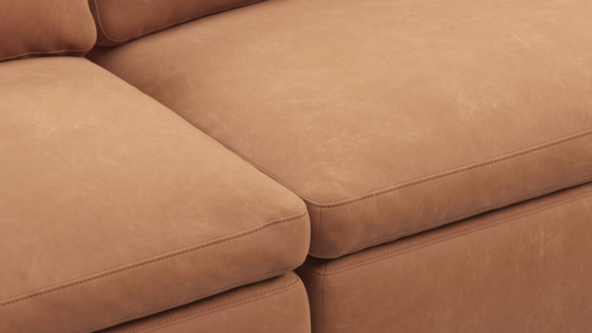 Sky - Sky Sectional Sofa, Three Seater, Left Chaise, Tan Vegan Leather