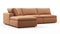 Sky - Sky Sectional Sofa, Three Seater, Left Chaise, Tan Vegan Leather