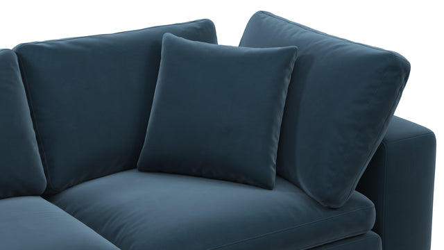 Sky - Sky Sectional Sofa, Three Seater, Prussian Blue Luxe Velvet