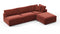 Sky - Sky Sectional Sofa, Three Seater, Right Chaise, Cinnamon Velvet