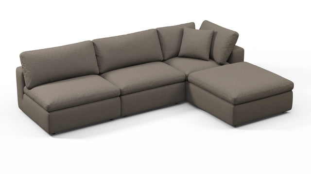 Sky - Sky Sectional Sofa, Three Seater, Right Chaise, Coffee Brushed Weave