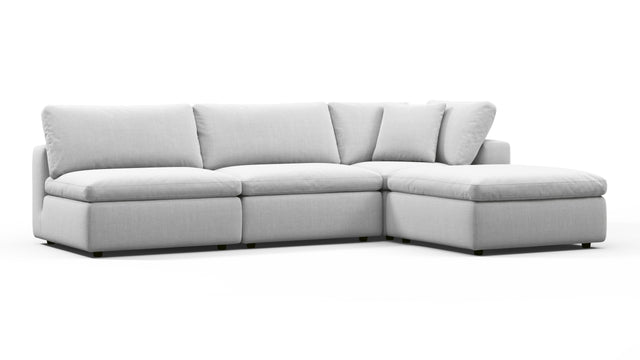 Sky - Sky Sectional Sofa, Three Seater, Right Chaise, Dove Linen