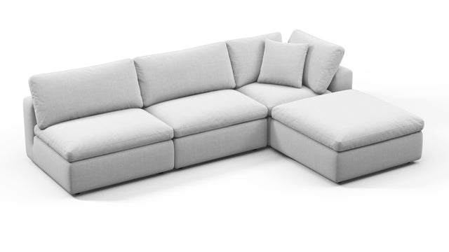 Sky - Sky Sectional Sofa, Three Seater, Right Chaise, Dove Linen