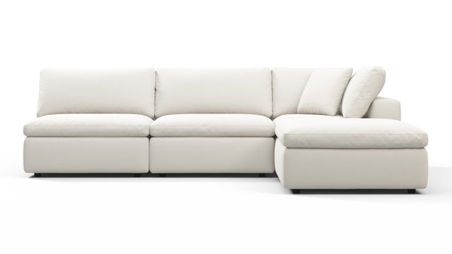 Sky - Sky Sectional Sofa, Three Seater, Right Chaise, Oatmeal Brushed Weave